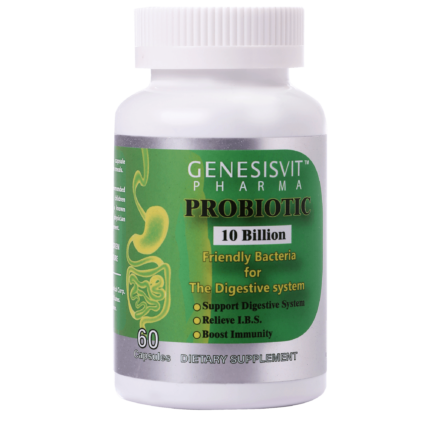 Genesisvit Pharma Probiotic, 10 Billion friendly Bacteria for the digestive system, 60 capsules