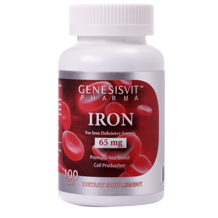 Genesisvit Pharma Iron 65 Mg (as Ferrous Sulfate 325 mg), 100 Tablets