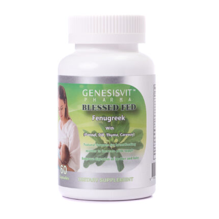 Genesisvit Pharma Blessed Fed, Fenugreek with Fennel, Dill, Thyme & Carawy 1000 mg, Herbal Supplement, 60 capsules