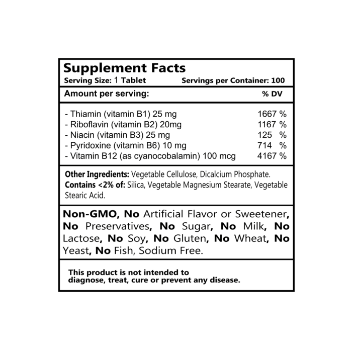 Genesisvit Pharma Super B-Complex with B12, 100 tabs - Image 4