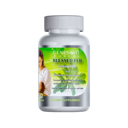 Genesisvit Pharma Blessed Fed, Fenugreek with Fennel, Dill, Thyme & Carawy 1000 mg, Herbal Supplement, 60 capsules