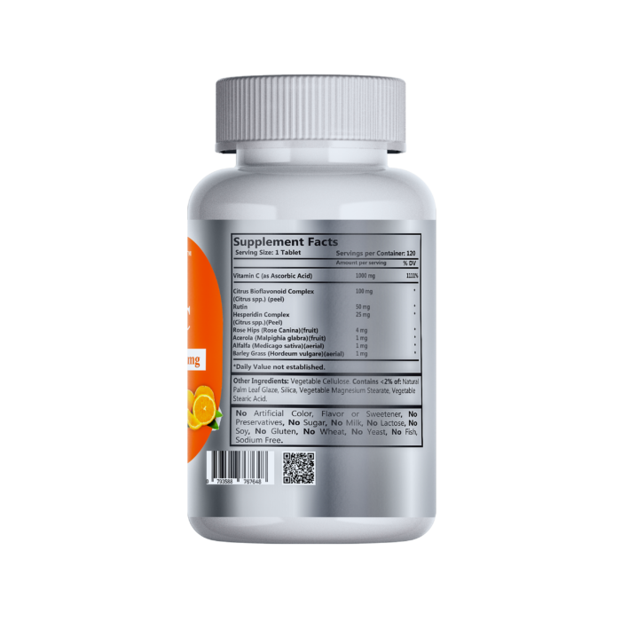 Genesisvit Pharma Vitamin C Complex 1000 mg with Bioflavonoids & Rose Hips, 120 tablets - Image 3