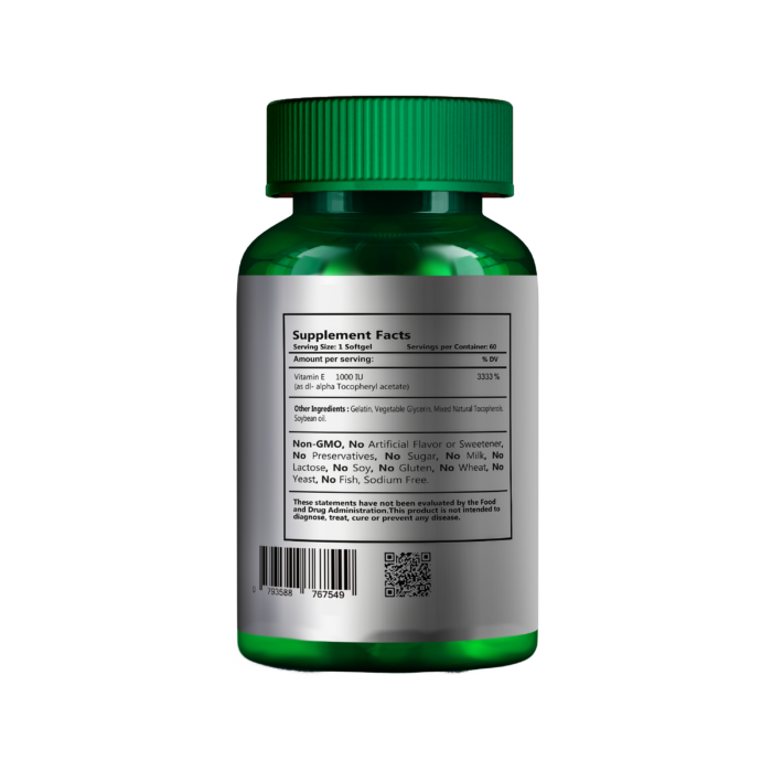 Genesisvit Pharma Vitamin E 1000 IU, 60 caps - Image 3