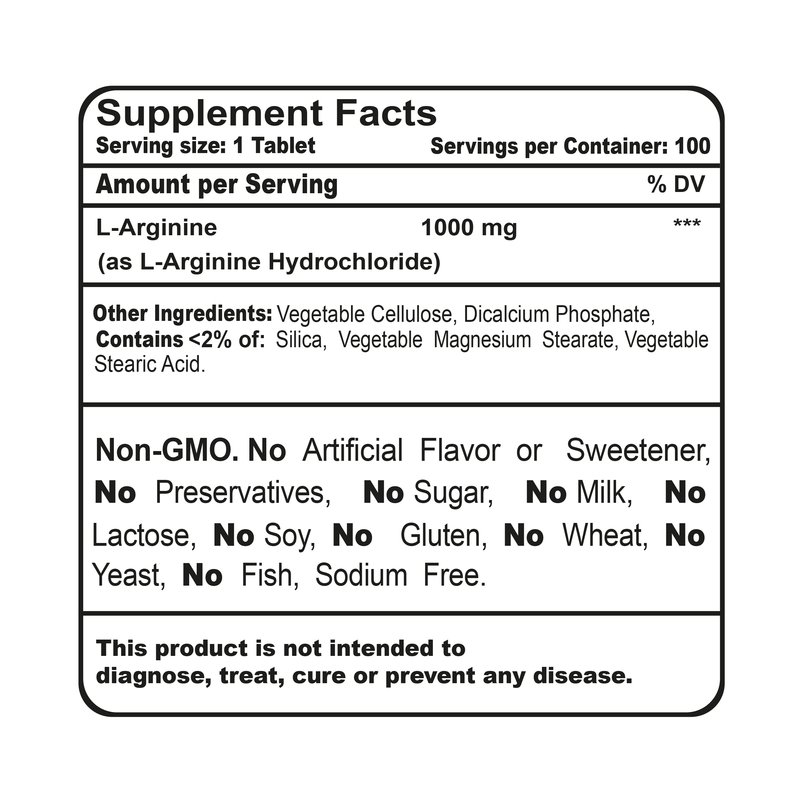 L-ARGININE 1000 MG 100 FILM COATED TABLETS USA - Image 3