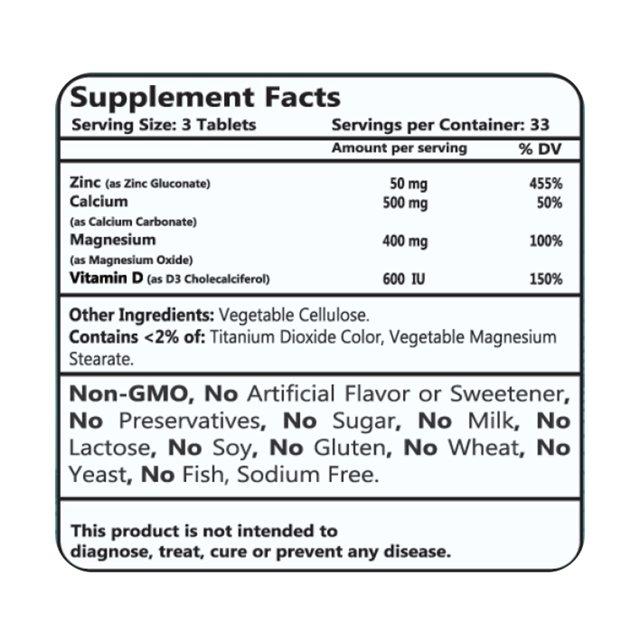 ZINC CALCIUM MAGNESIUM D3 100 FILM COATED TABLETS-USA - Image 3