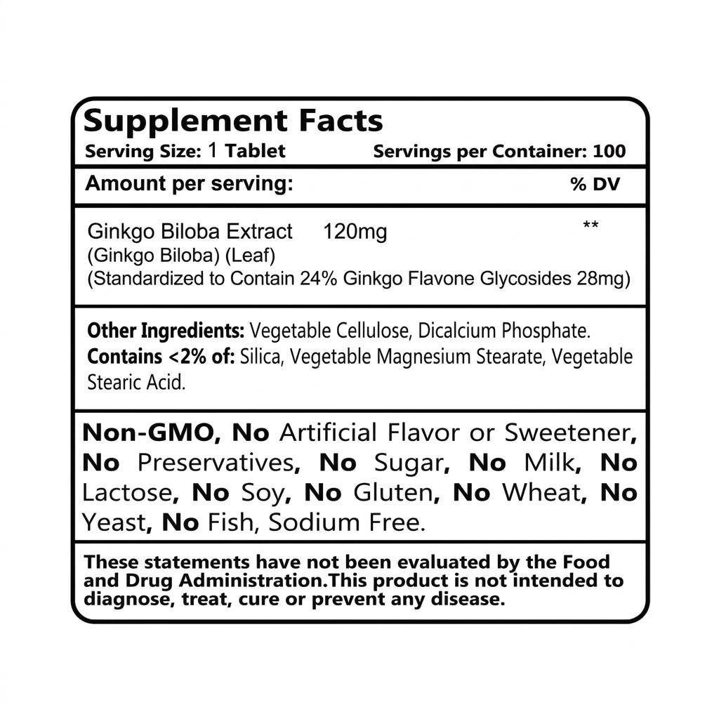 GINKGO BILOBA 120 MG 100 FILM COATED TABLETS - USA - Image 3