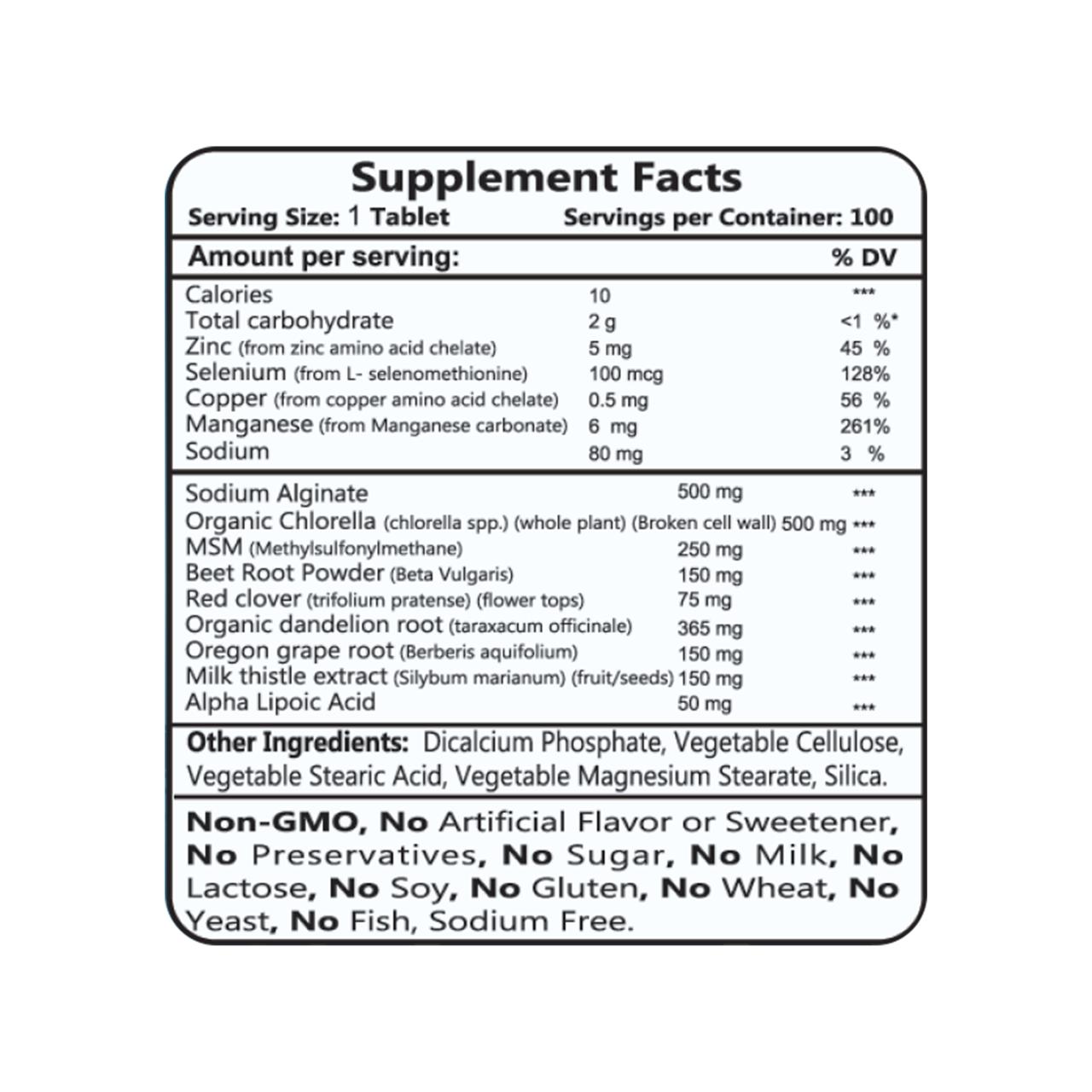 Detox Natural 100 FILM COATED TABLETS -USA - Image 3