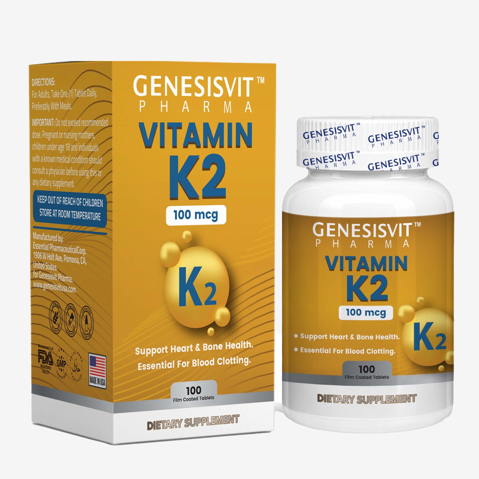 K2 100 MCG 100 FILM COATED TABLETS -USA